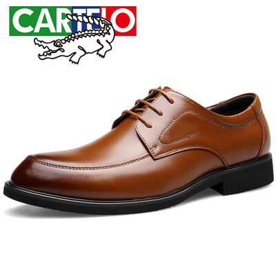 

CARTELO business classic leather mens fashion wild low-cut lace-up shoes 512 brown 43