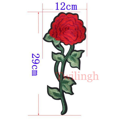 

1 Pcs Big 3D Patches Sew-on Flower Patch Embroidery Sequin Motif Red Rose Applique Garment Women DIY Clothes Sticker Wedding