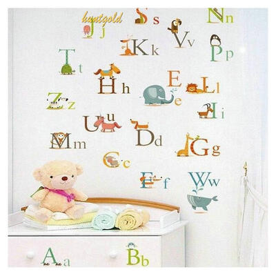 

Hot Sale Kids Roome Wall Decor Wall stickers Cartoon Animals Letter Child Bedroom Wall Sticker