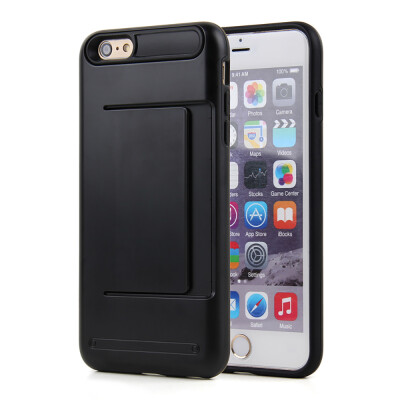 

Soft TPU And Hard PC Card Pocket Protective Smart Cover Case For Apple iPhone 6 6S Plus 4.7 5.5Inth Free 2 Screen Films