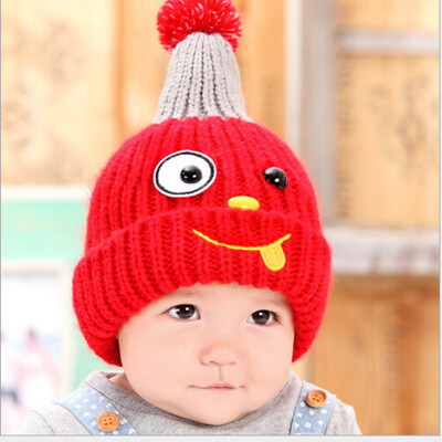 

Buebos Ninos 2015 New Children's Hat Korean Little Naughty Face Super Cute Kids Baby Wool Knitted Hat