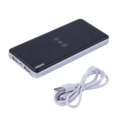 

10000mAh High-Capacity Qi Wireless Charger Transmitter Power Bank For Cellphone Black