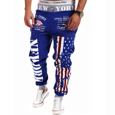

CT&HF Men Fashion Personality Trousers Creative Printing Loosely Contracted Sweatpants Cotton Trousers