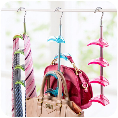 

360 degree Swivel 4 Layers bag hanger organizer Rotatable Saving Space Tie Belt scarf holder Hooks storage rack home decor