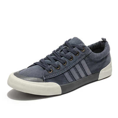 

Canvas Shoes Men Casual Shoes Breathable Wear-resistant Shoes Comfortable Round Toe Lace-up sneakers Flat Shoes DD-06