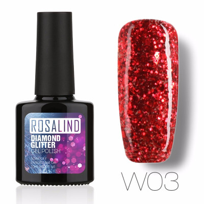 

ROSALIND Gel 1S PBlack Bottle 10ML Diamond Glitter W01-29 Gel Nail Polish Semi Permanent Nail Art UV&LED Soak-Off gel lacquer