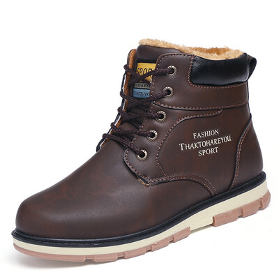 

Brand Hot Sale Winter Snow Boots High Quality Pu Leather Warm Boots Waterproof Casual Working Shoes Fashion Men Boots