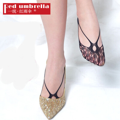 

Uniform · Red umbrella short stockings female summer cool boat socks with anti-skid rubber boat socks -9 12 pairs black