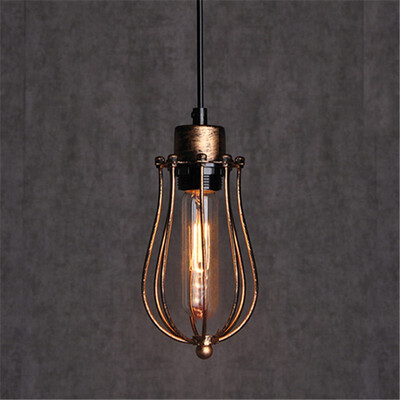 

Baycheer HL421910 Old Copper 1 Light Wire Guard LED Pendant Lamp in Industrial Style Gold
