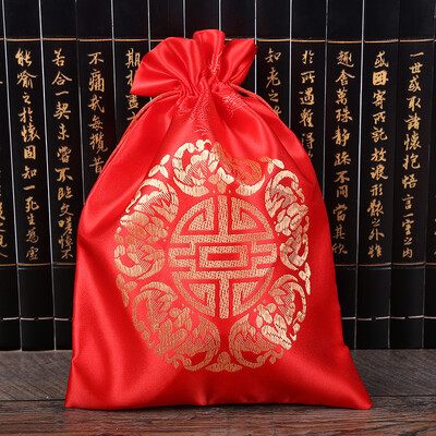 

Tropical forest wedding wedding candy bag candy bag wedding supplies red brocade candy bag small 50 pack