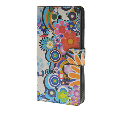 

MOONCASE Flower style Leather Side Flip Wallet Card Slot Stand Pouch Case Cover for Wiko Ridge 4G a01