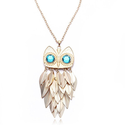 

MyMei Gold Long Necklace Chain Owl Pendant Fashion Vintage Jewelry