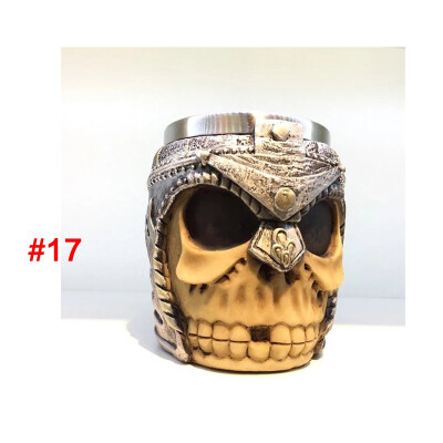 

Bar creative palm skull goblet full 3D knights stainless steel drinking cup mug pineapple cocktail cup