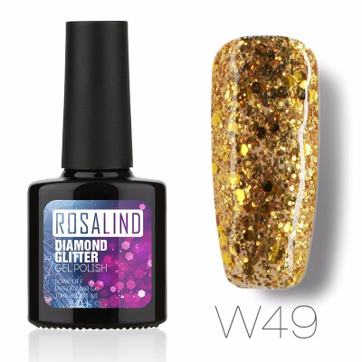 

ROSALIND Gel 1S PBlack Bottle 10ML Diamond Glitter W01-29 Gel Nail Polish Semi Permanent Nail Art UV&LED Soak-Off gel lacquer