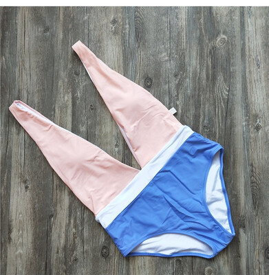 

One Piece Swimsuit Patchwork Swimwear Women Monokini Swimming Suit for Women Sexy