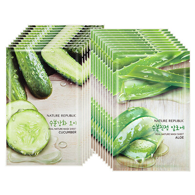 

Natural Republic of the original nature park essence of natural clear hydrating cucumber aloe mask set cucumber 10 aloe 10