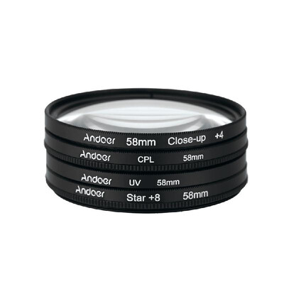 

49mm 52mm 55mm 58mm 62mm 67mm 72mm 77mm Filter Kit UV CPL Close Up 4 Star 8 Point for Nikon Canon DSLR Cameras PJ50