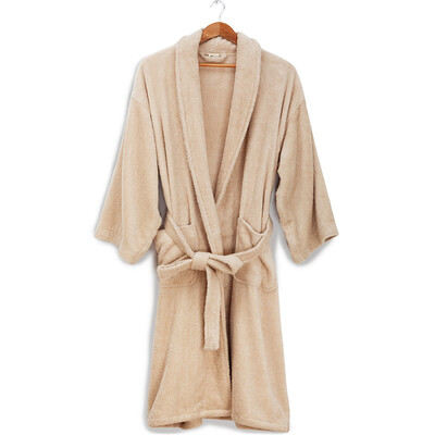 

Sanli cotton thick wear leisurely robe star hotel club bathrobe lovers home service men&women sweat steamed sauna suit four seasons universal XL beige