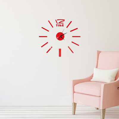 

Modern Home DIY Large 3D Number Mirror Wall Sticker Art Clock Living Room Decor