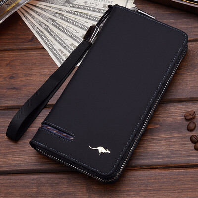 

Mens zipper wallet business leisure retro multi card handbag youth personality handbag man