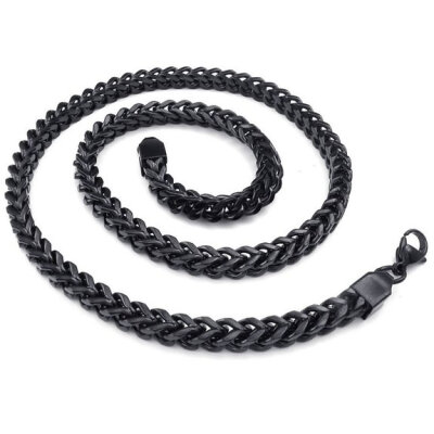 

Hollow New HOT SALE Fashion Jewelry Punk Style Mens Stainless Steel Casting Mens Black spiral Lobster Clasps Necklace