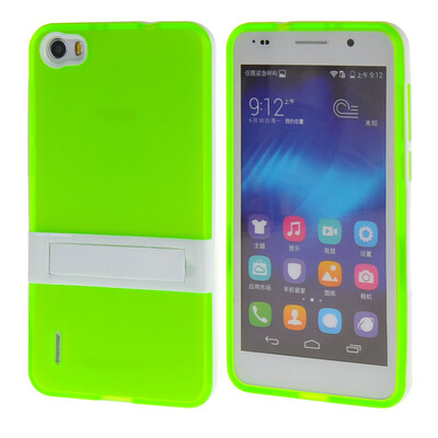 

MOONCASE Huawei 6 Дело Желе цвета силиконовый гель ТПУ Тонкий с подставкой обложка чехол для Huawei Honor 6 Зеленый