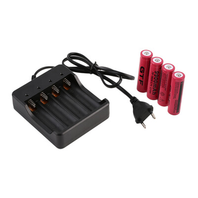 

4шт 18650 3.7V 9900mAh литий-ионная аккумуляторная батарея + зарядное устройство Индикатор ЕС