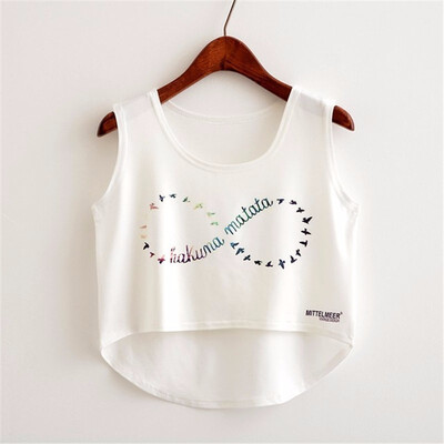 

Women Crop Top Sleeveless Print Summer Casual Top Women Short t-shirt Vest Tank Tops