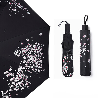 

Red leaf umbrella cherry umbrella full blackout vinyl UPF50 ultra light 30 sun umbrella sun umbrella umbrella black JD9903