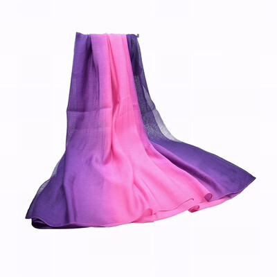 

Chinese Gradient Two Tone Large Long Mulberry Silk Pashmina Scarf Wrap