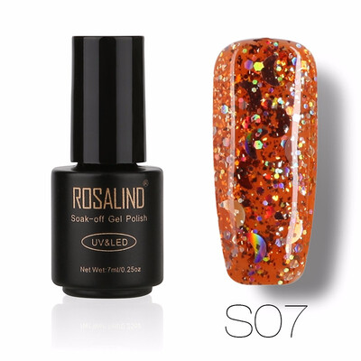 

ROSALIND Gel 1S Black Bottle 7ML Star&Moon glitter S01-12 UV LED Soak-Off Gel Nail Polish Nail Art Semi Permanent Gel Varnish