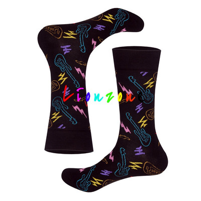 

LIONZONE 2018 Happy Socks Men Women Lovers Colorful Flower Leaf Robot Rabbit Style Combed Cotton Socks Hip-Hop Funny Gift