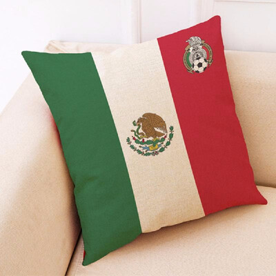 

The 2018 World Soccer Cup Home Decor National Flag Cushion Cover Linen Sofa Design Throw Pillow Case