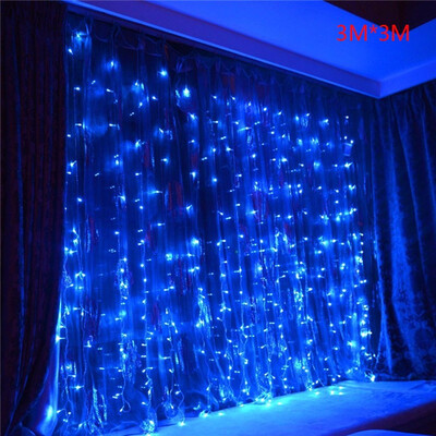 

3m x 3m 220V EU 110V US Plug LED digital water waterproof curtains lights Holiday decoration wedding Christmas light outdoor
