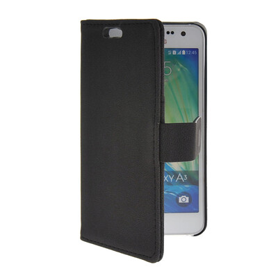 

MOONCASE Slim Leather Side Flip Wallet Card Slot Pouch with Kickstand Shell Back чехол для Samsung Galaxy A3 Black