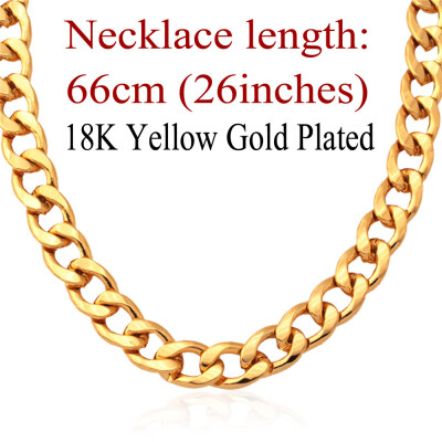 

U7 Big Chunky Men Necklace 18K Real Gold Plated 11 MM Thick Cuban Link Chain Men Jewelry Wholesale