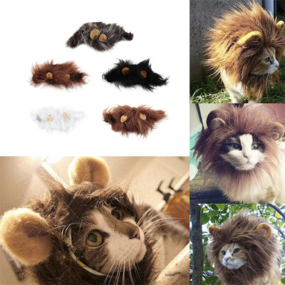 

Pet Costume Lion Mane Wig for Cat Halloween Christmas Party Dress Up With Ear M Size