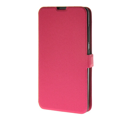 

MOONCASE Cross pattern Flip Pouch Leather Wallet Slim Stand Case Cover for Nokia Lumia 535 Hot pink