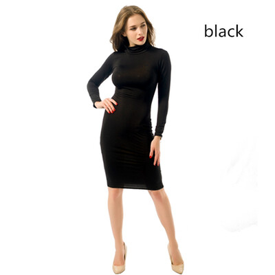 

Fashion Womens Bandage Dress Long Sleeve Sexy Nightclub Solid Color Dress Bottoming skirt