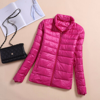 

Camping & Hiking Down Light thin short female Stand collar Down Jackets Keep warm Down jacket Large code fat girl