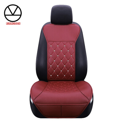 

KAWOSEN Luxury Car Seat Cover PU Leather Car Seat Cushion Crystal Metal Chrome Design Universal Fits All Cars Trucks&SUVs