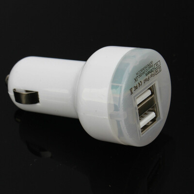 

универсальный двойного белого USB автомобильные поездки власти зарядного устройства, адаптер для iphone4 / iPad