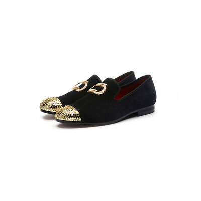 

men loafers Metal Shoes Top&Back Men Shoes Fashion Men Velvet Loafers Shoes Casual Dress Shoes