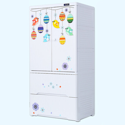 

Also ya plastic multi-layer storage cabinet baby baby wardrobe childrens storage cabinet hanging clothes simple wardrobe five-layer with clothes rail hanging clothes compartment dual-use 2 drawer