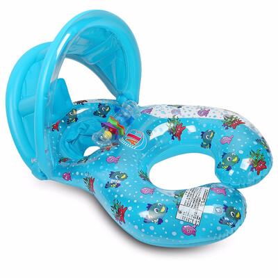 

ABC Baby Kids Summer Swimming Ring Water Pool Float Boat With the thickened&detachable sun awning colorful bells