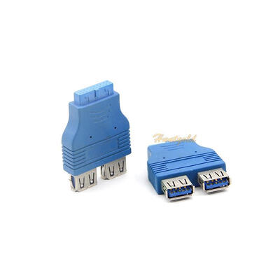 

1PC Blue Motherboard 2 Ports USB 30 A Female to 20 Pin Header Female Connector New
