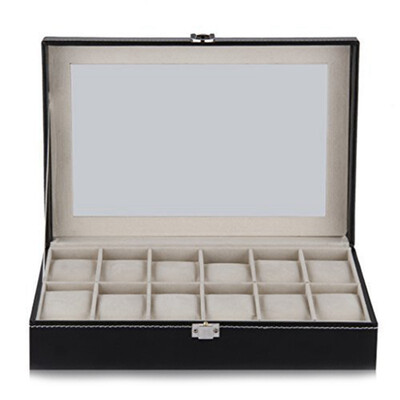

UpperX 12 Grid Watch Display Case Wrist Watch Storage Box Jewelry Storage Organizer