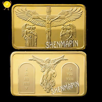 

24K Cross gold bar Jesus challenges commemorative coin lucky bird white dove souvenir art collection