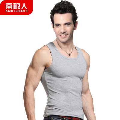 

Antarctic vest mens combed cotton stretch tight-fitting sports-type sports bottoming shirt NSJA0660 hemp gray 1 piece