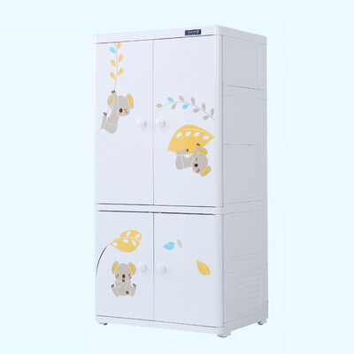 

Also ya plastic multi-layer storage cabinet baby baby wardrobe childrens storage cabinet hanging clothes simple wardrobe five-layer with clothes rail hanging clothes 2 compartment